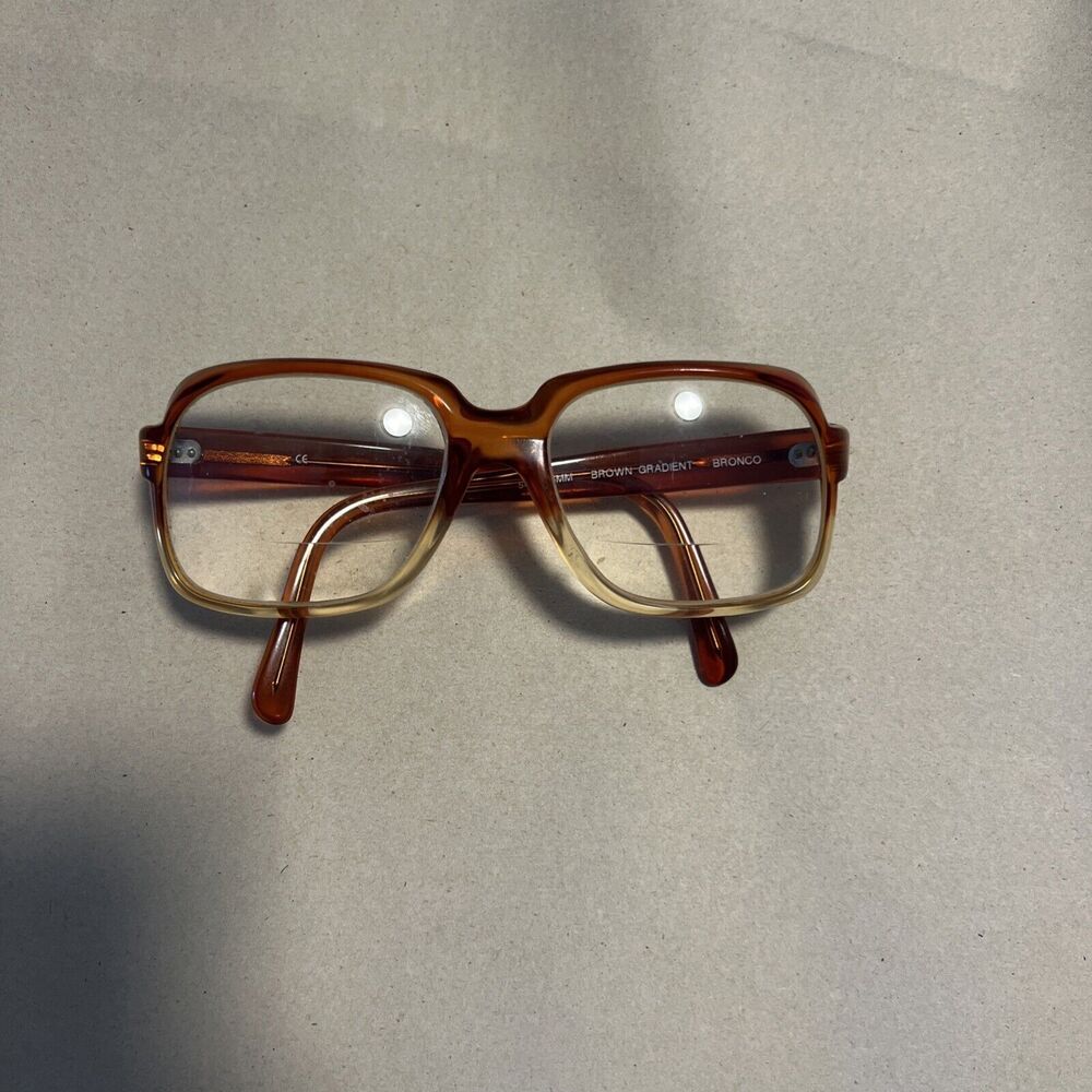 Vintage Bronco brown gradient square sunglasses eyeglasses frames 54 20 140